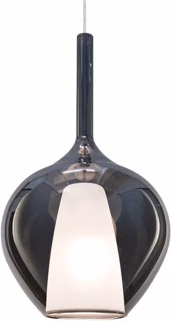 Netlighting Kalique I Dome Pendant Ceiling Light in Grey Smoke, Diameter: 28 cm