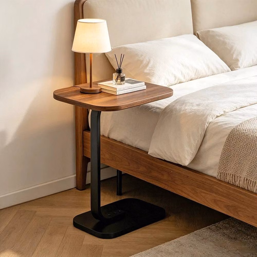 NESTLUNE C-Shaped Side Table and Sofa End Table in Brown – 6