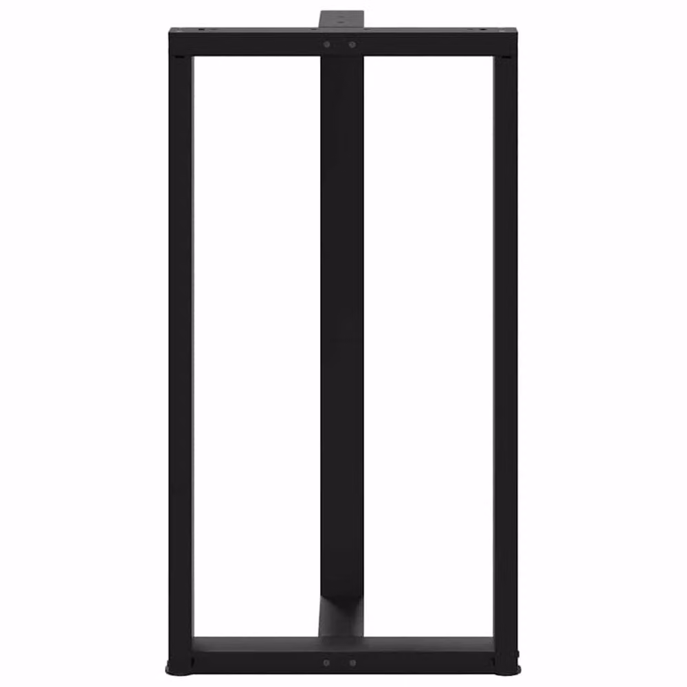 Berkfield Home Modern T-Shaped Bar Table Legs, 2 Pieces, Black Steel, W: 60 cm, D: 35 cm, H: 110-111 cm – 5