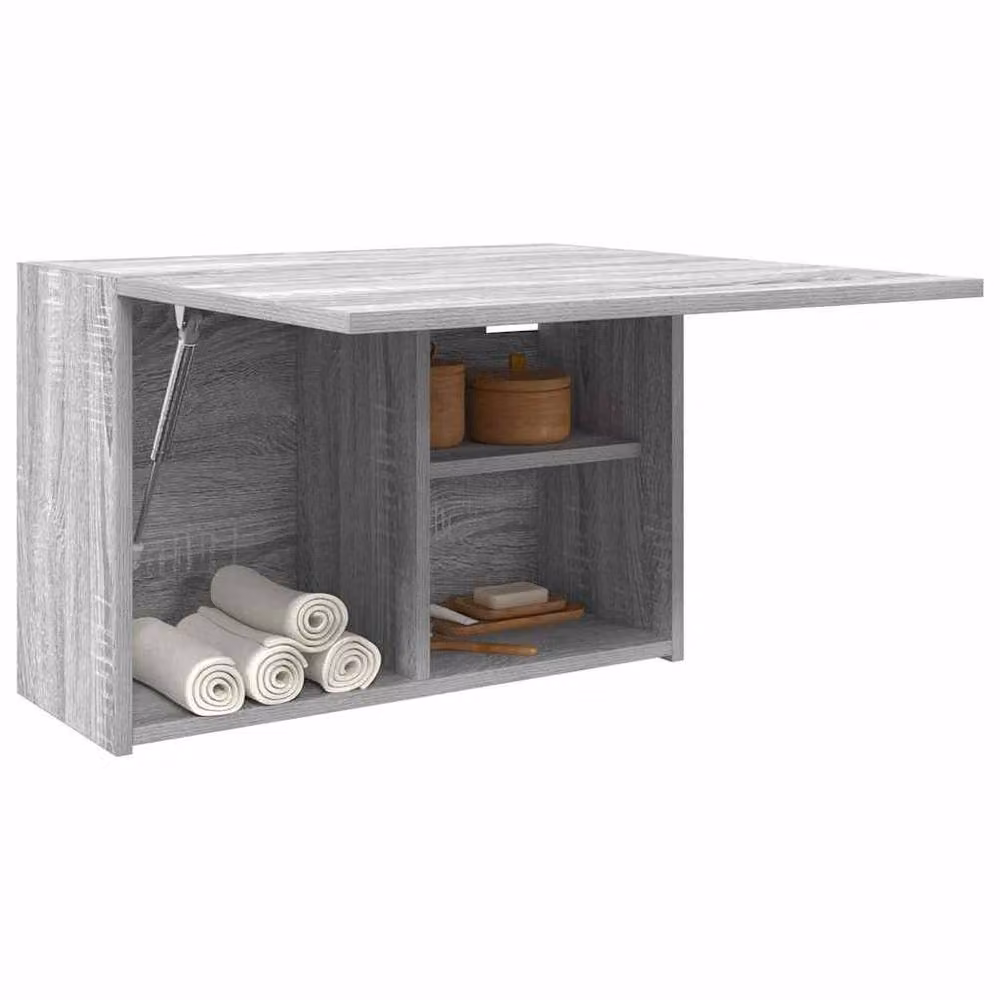 Berkfield Home Decorative Grey Sonoma Bathroom Wall Cabinet W: 60 cm, D: 25 cm, H: 40 cm – 2