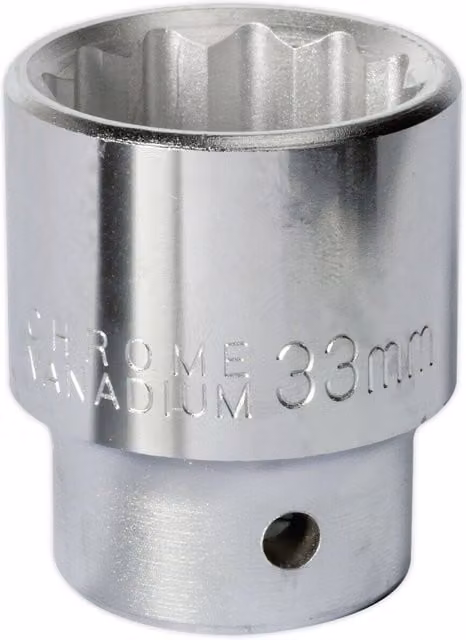 Loops 33mm Forged Steel 3/4 inch Square Drive Socket in Silver Chrome Vanadium