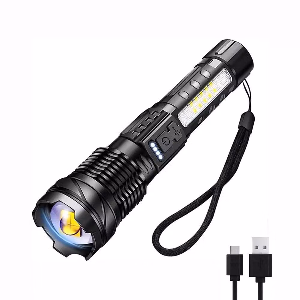 NESTLUNE 2-Piece Super Bright LED Flashlight Set in Black – 3