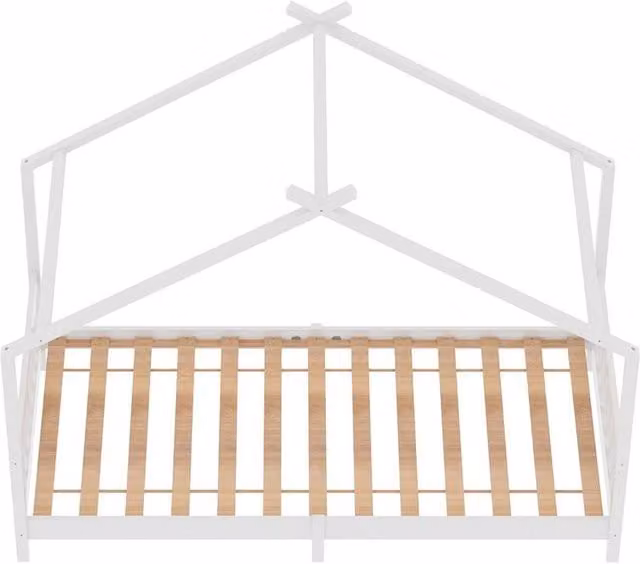 FORGEVIO White Solid Wood Single Bed Frame for Children – 1