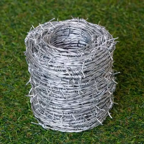 Samuel Alexander Silver Galvanised Steel Security Barbed Wire with Plastic Storage Tub, 30m x 1.7mm