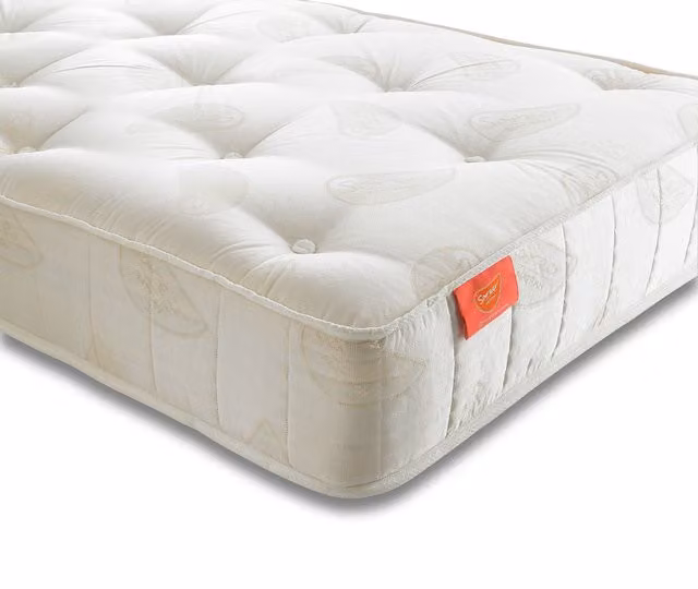 Sareer Furniture Limited Gold and White Pocket Sprung Fabric Mattress, W: 180 cm, D: 200 cm
