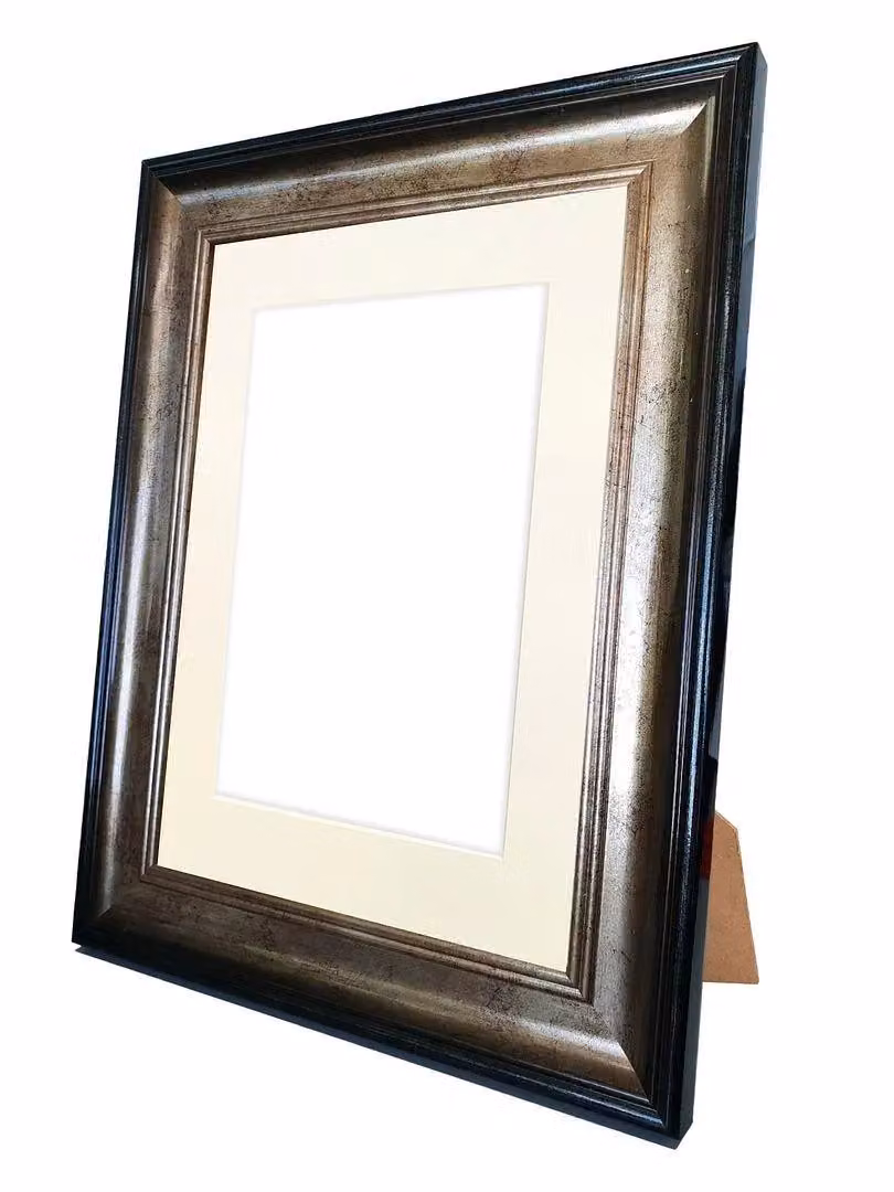 Frames & Mirrors 4U Scandi Black and Gold Rectangular Picture Frame with Ivory Mount for 10 x 8 Inch Images – 3