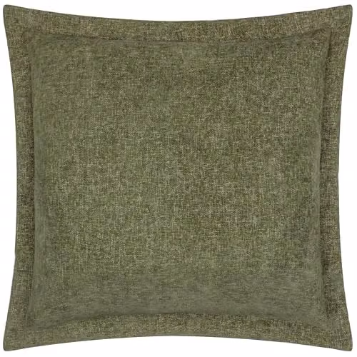 Riva Home Green Chenille and Velvet Square Cushion, W/D/H: 50 x 50 x 50 cm – 1