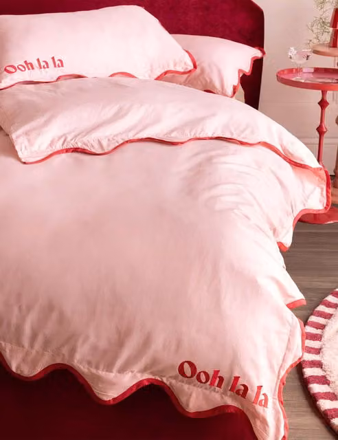 Rockett St George Ooh La La Pink Mix Pure Cotton Duvet Set and Pillowcase, W: 90 cm, L: 190 cm