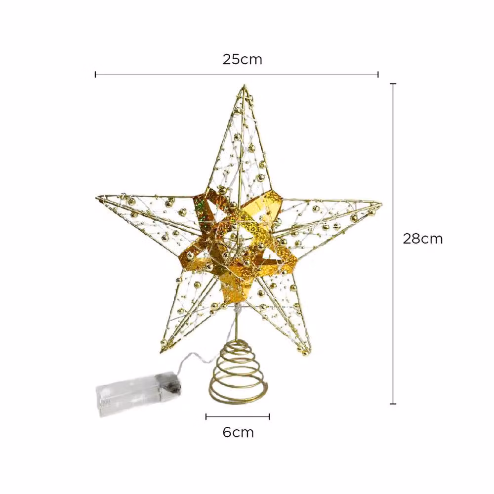 Voltico Gold Light-Up Star Christmas Tree Topper – 3