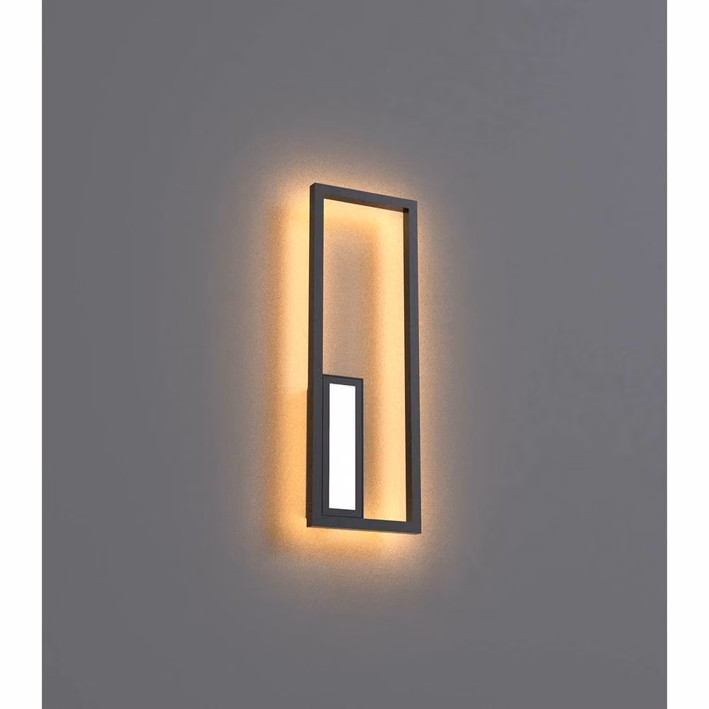 Netlighting Boutique Rectangular Dimmable LED Wall Lamp, Black, 21W, 3000K, 1130lm – 2