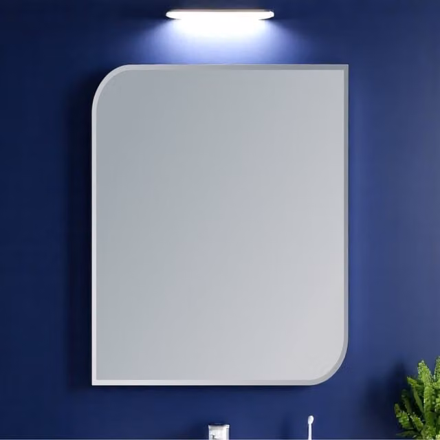 Islington Rectangular Bevelled Edge Bathroom Mirror in Silver, Width: 50 cm