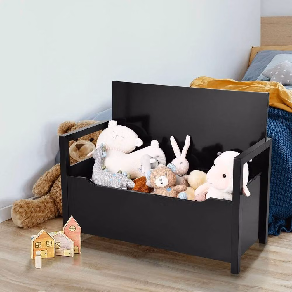 KORVIXA 2-in-1 Black Wooden Shoe Bench and Storage Cabinet – 5