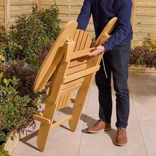 Rowlinson Sandown Folding Adirondack Chair in Sand Treated Hardwood – 5