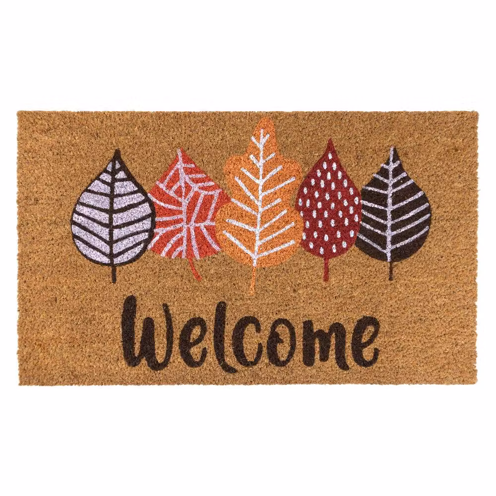 JVL Multicolour Floral Coir Doormat with PVC Backing, W: 45 cm, D: 75 cm – 2