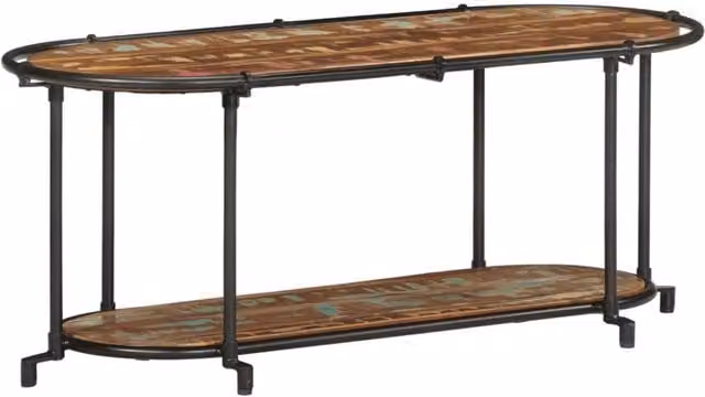 Berkfield Home Industrial TV Cabinet in Brown Reclaimed Solid Wood and Metal, W/D/H: 100 x 42 x 40 cm – 1