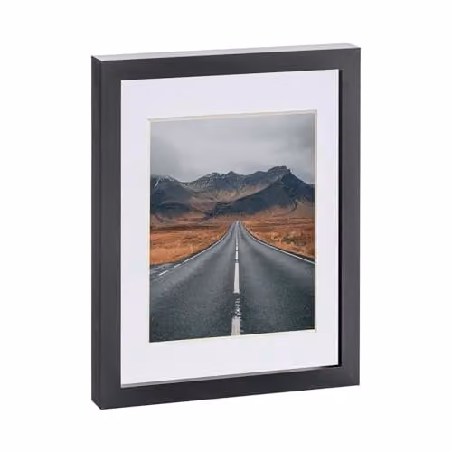 Nicola Spring Black Rectangular Single Photo Frame with White Mount – 1