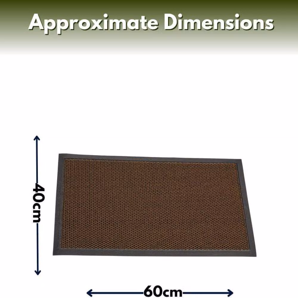 Marco Paul Non-Slip Weatherproof Rectangular Door Mat in Brown, W: 60 cm, D: 40 cm – 3