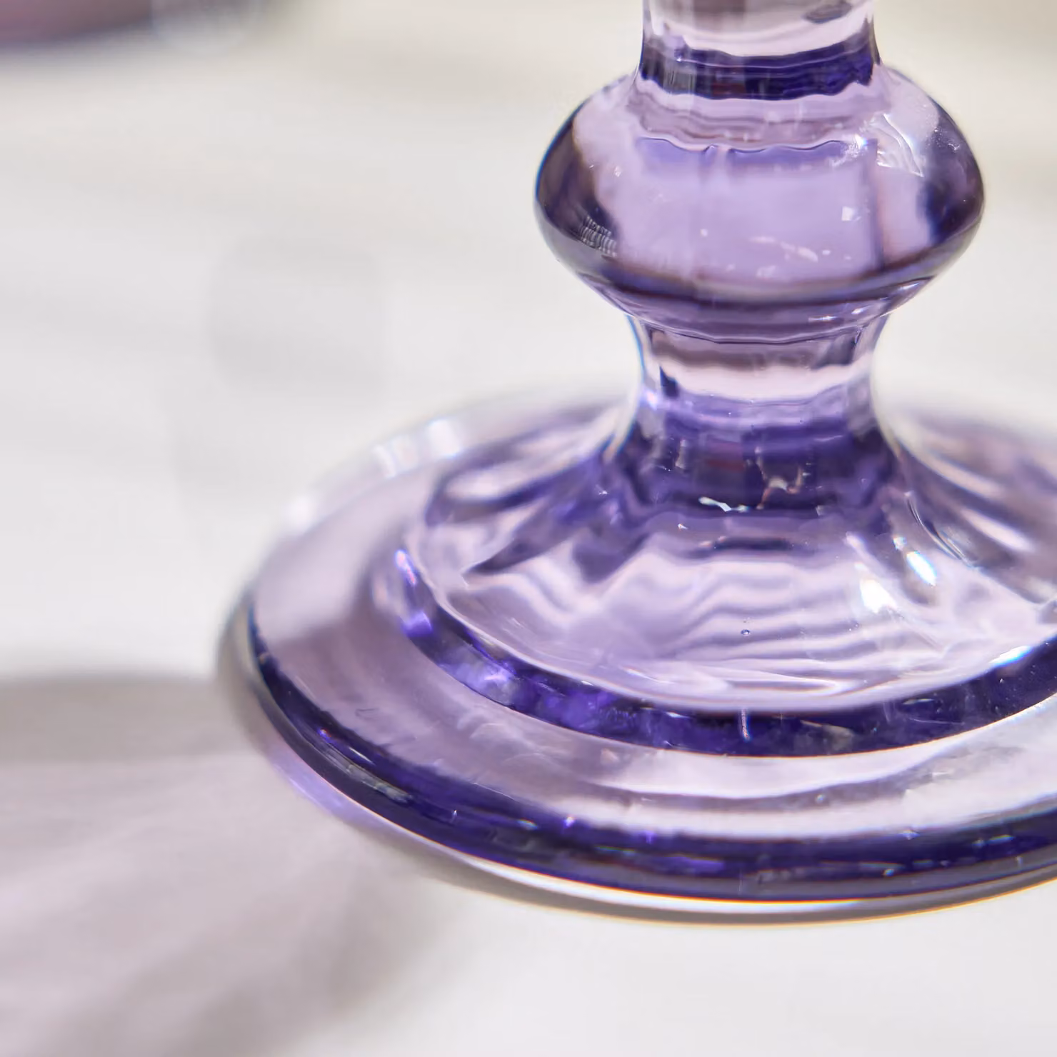 Dibor Set of 6 Purple Embossed Lavender Glass Wine Goblets, 300ml per glass – 4