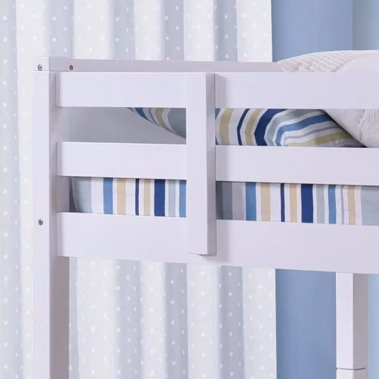 Rest Relax Belleville White Solid Wood Two-Level Bunk Bed Frame with Drawers, W/D/H: 90 x 190 cm