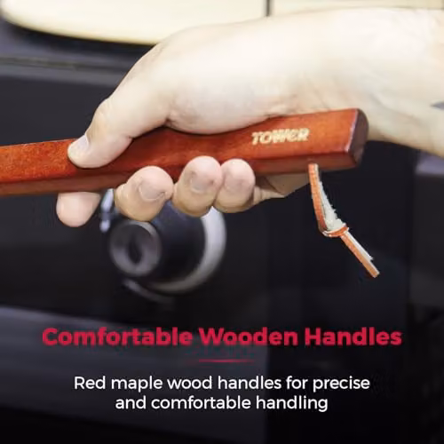 Tower 4 Piece Stainless Steel BBQ Tools Set with Red Wood Handles – 2