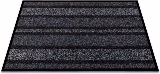 RugsX Arizona 935 Grey Striped Weatherproof Polypropylene Doormat, W: 90 cm, D: 150 cm – 1