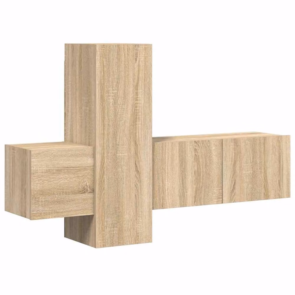 Berkfield Home 3 Piece Sturdy TV Cabinet Set in Sonoma Oak Light Oak Engineered Wood – 2