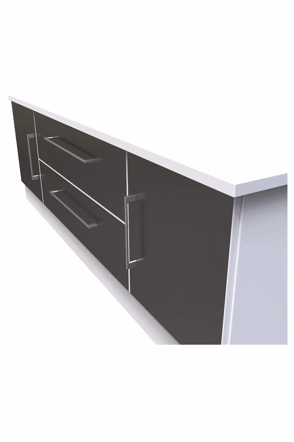 Ready Assembled 2 U Gloucester Superwide TV Unit with 2 Doors and 2 Drawers in Matt Black – 2