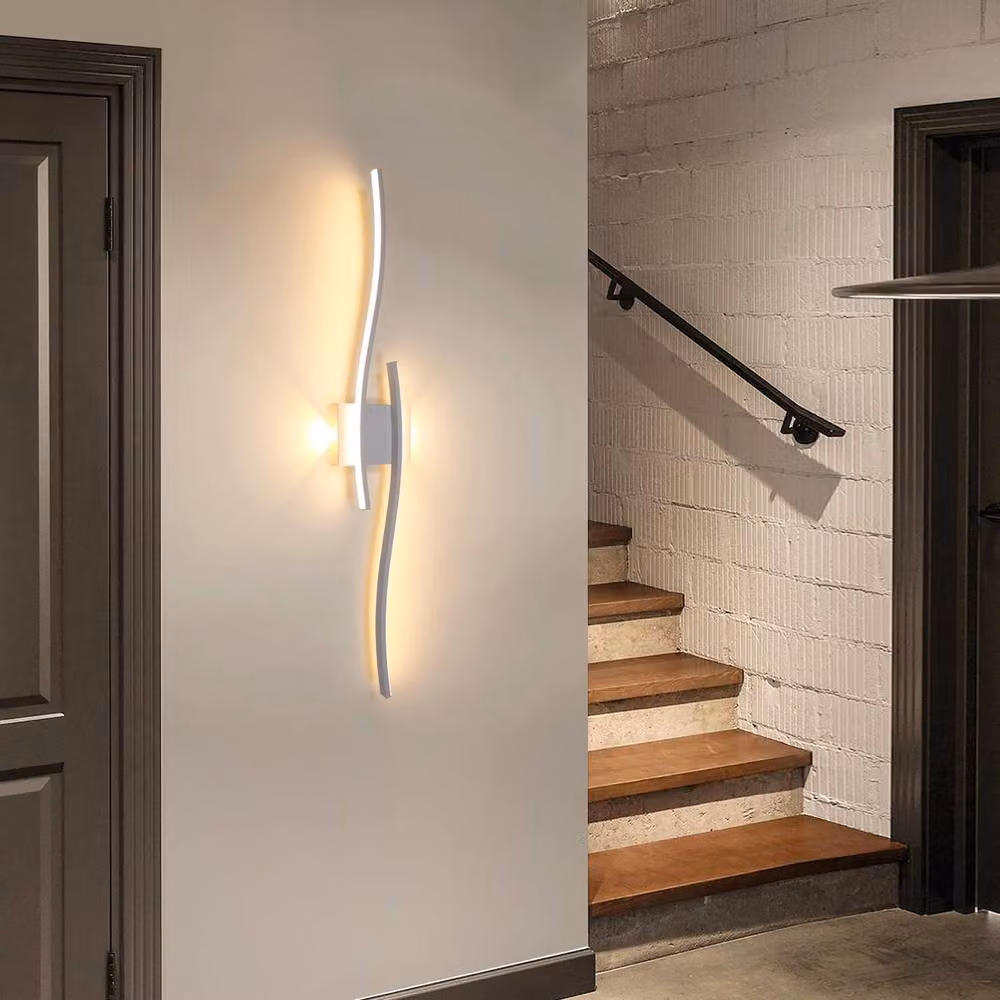 COMELY Modern LED Wave Bar Indoor Wall Light, White, 27W, 3000K Warm White – 2