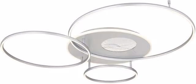 Netlighting Invertina Semi Flush Ceiling Light in Brushed Silver with Dimmable LED