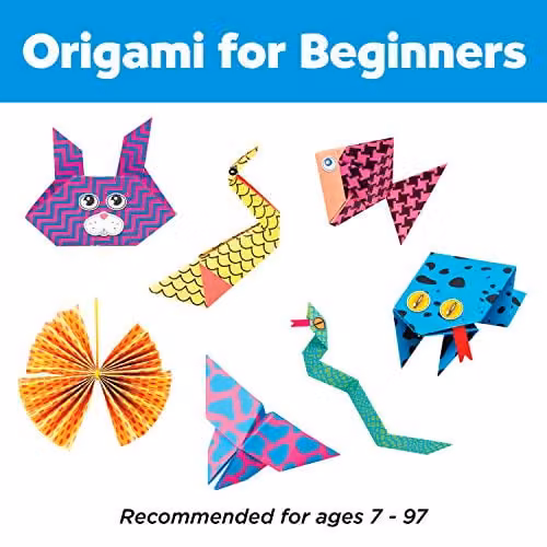 Creativity for Kids Multicolour Neon Origami Animal Paper Craft Kit – 2