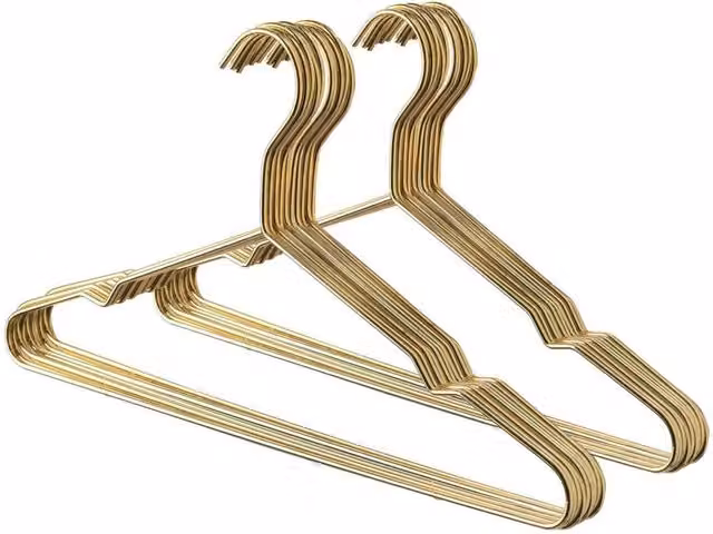 Havendro 20 Pack Gold Metal Space-Saving Suit and Trouser Hangers with Bar – 1