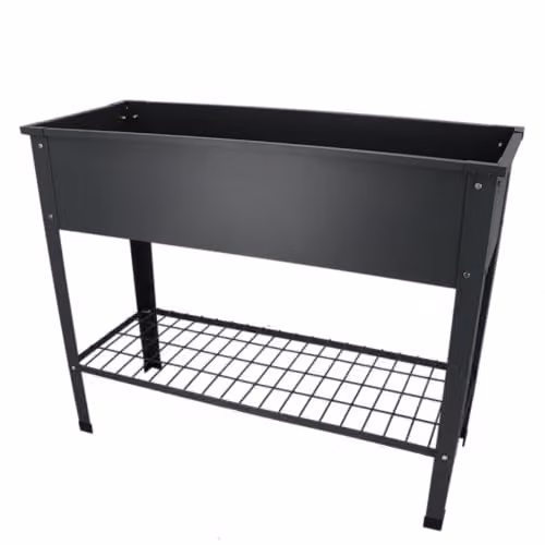 Esschert Dutchlander Raised Metal Bed in Anthracite Grey, W/D/H: 80 x 41 x 6 cm