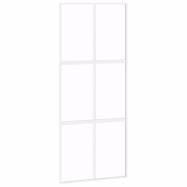 Berkfield Home Modern Sliding Door in White and Black with Tempered Glass and Aluminium, W: 90 cm, H: 205 cm