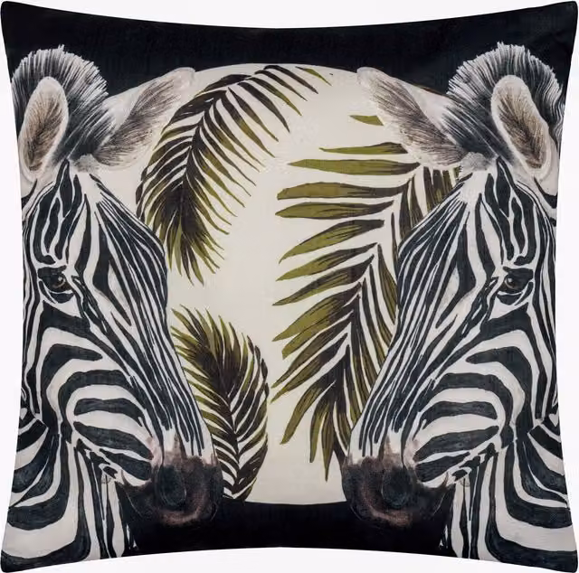Leopardis Zebra Woven Outdoor Cushion Cover in Multicolour and Black