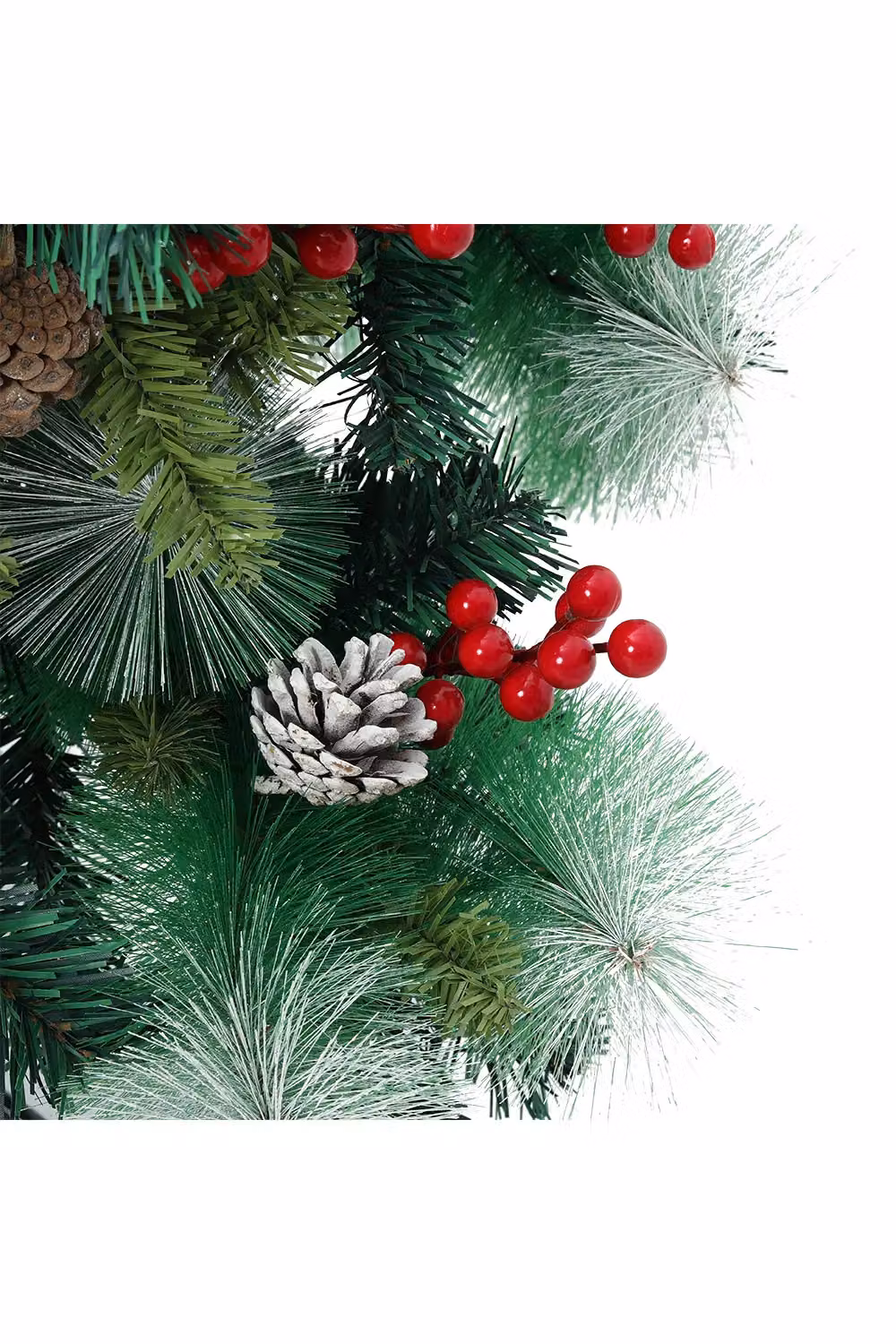 Living and Home Artificial Flocked Christmas Tree with Stand, White, Height: 180 cm – 3