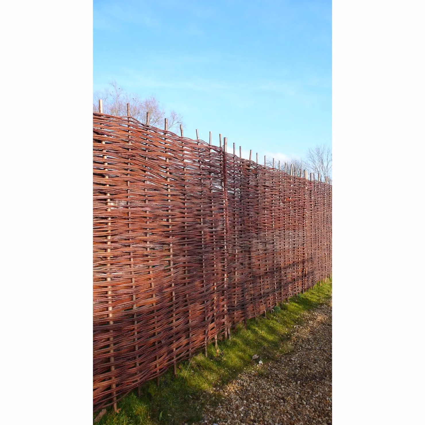 Primrose Premium Woven Willow Hurdle Fence Panel Screening in Brown, W: 182.88 cm x H: 150 cm – 5