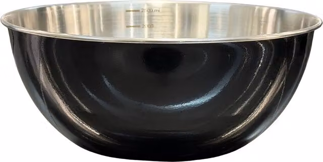 Buckingham Round Stainless Steel Deep Mixing Bowl, Black, Diameter: 23.5 cm