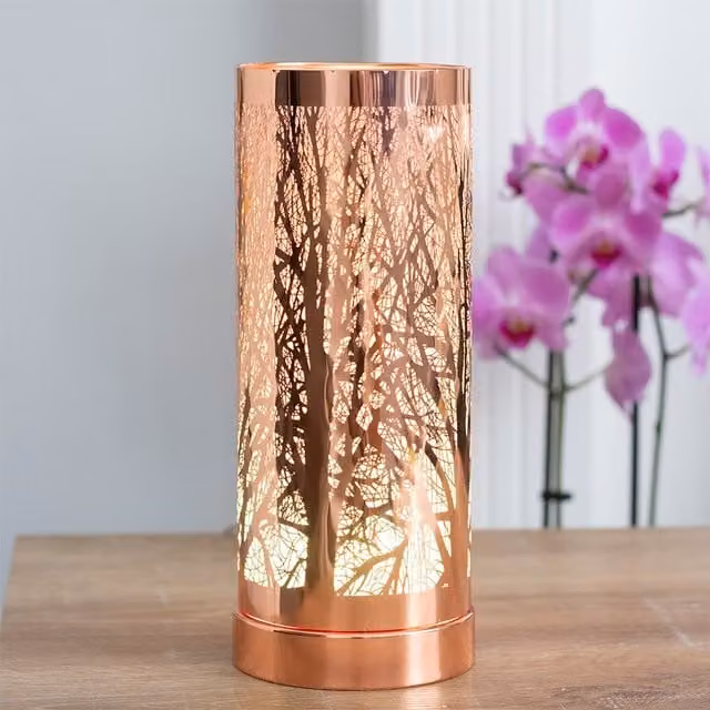 Gloriously Good Gold and Red Metal Colour Changing LED Aromatherapy Oil Burner and Wax Warmer