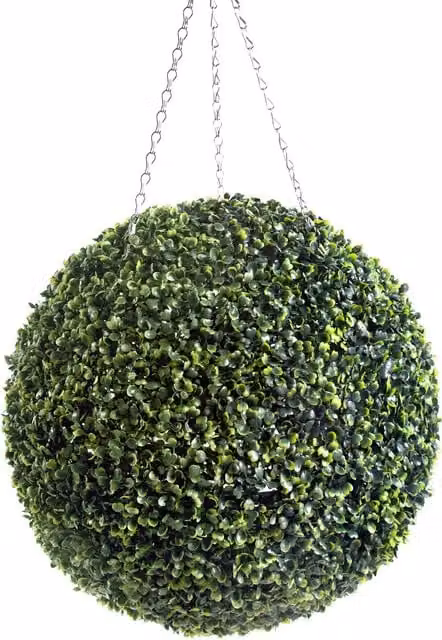 Best Artificial Green Buxus Grass Hanging Basket Topiary Ball, Diameter: 50 cm