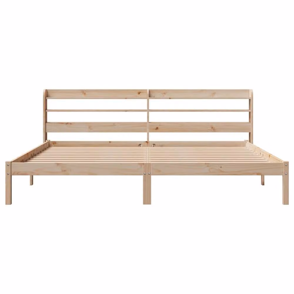 Berkfield Home Super King Bed Frame in Brown Solid Pine Wood with Side Compartments, W/D/H: 180 x 200 cm – 2