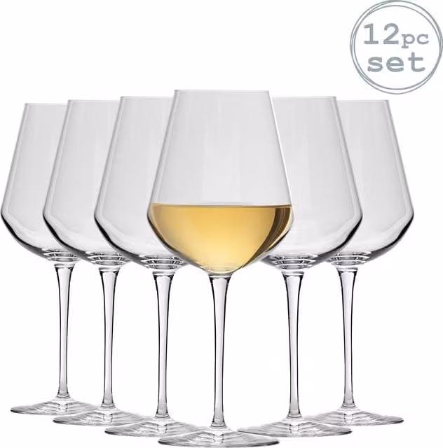 Bormioli Rocco Inalto Uno Transparent Wine Glasses, 380 ml, Pack of 12 – 1