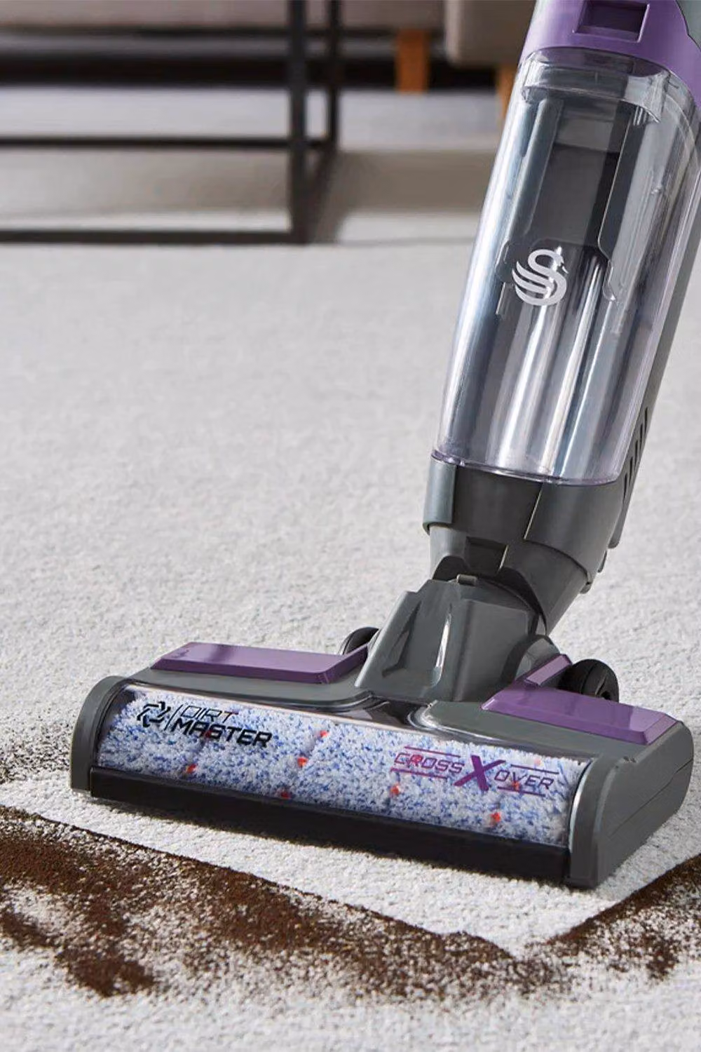 Swan Dirtmaster Crossover All-in-One Wet Dry Vacuum Cleaner in Grey and Purple, Cordless with LED Display and Smart Home Integration – 3