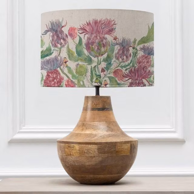 Voyage Maison Leven Table Lamp with Fairytale Bristle Eva Lampshade in Brown and Wood – 1