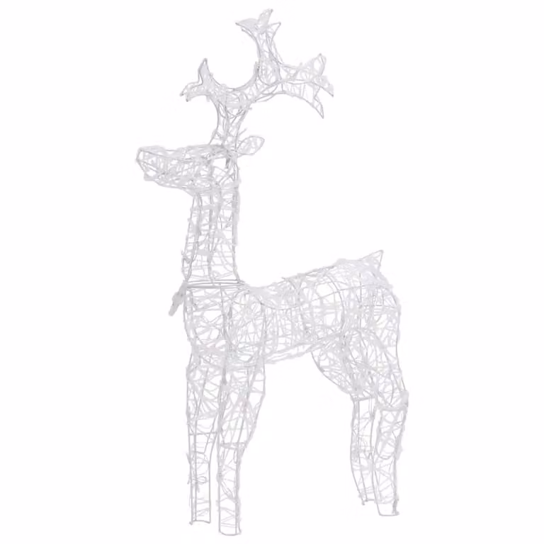 Berkfield Home Reindeer Christmas Decorations, 2 Piece Multicolour Acrylic Set, W: 60 cm, D: 16 cm, H: 100 cm