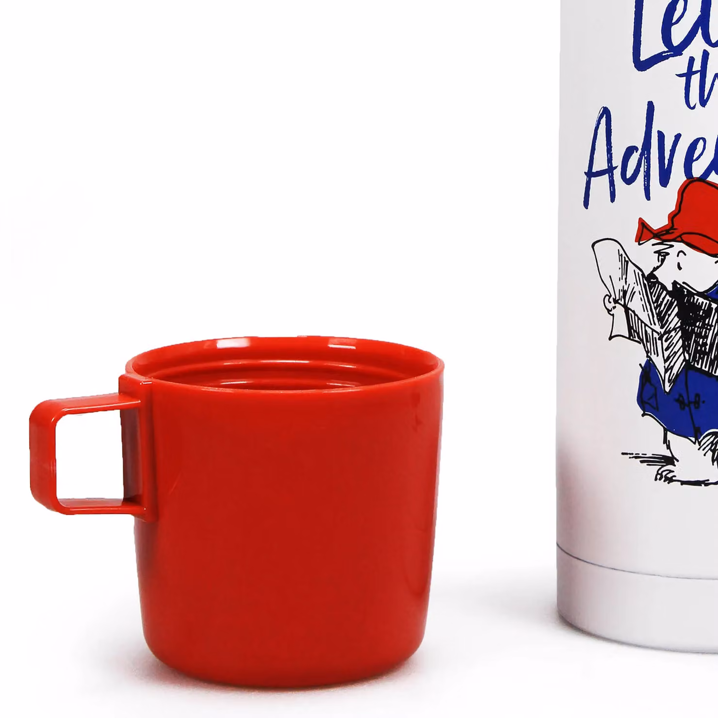 Half Moon Bay Paddington Let the Adventure Begin White and Red Stainless Steel Vacuum Insulated Thermal Flask with Cup Lid, 350ml – 3