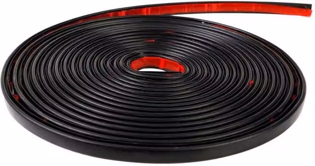 Havendro Black Self-Adhesive Silicone Rubber Door Seal Weatherproof Profile D Sealing Tape, 6 m – 1