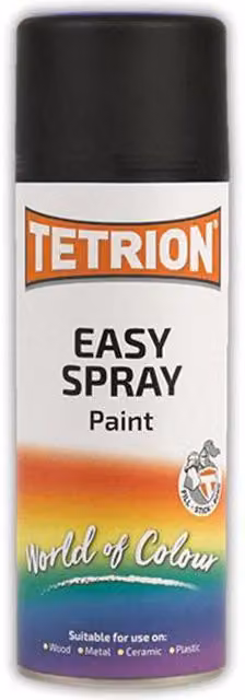 Tetrion Easy Spray Satin Black Quick-Drying Opaque Aerosol Paint, 400ml – 4