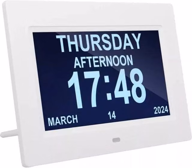 KORVIXA 7 inch Large Dementia Clock in White