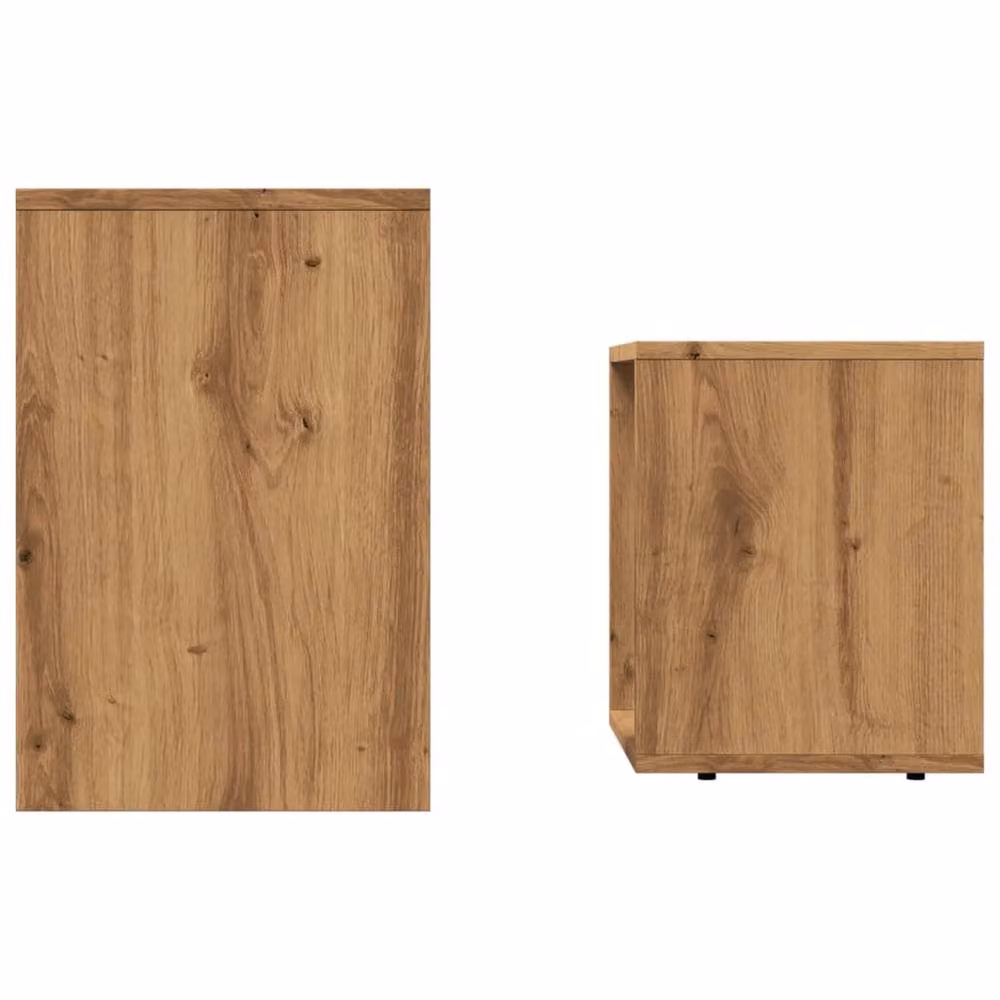 Berkfield Home Nesting Coffee Tables, 2 Piece Set in Brown Artisan Oak Engineered Wood – 4