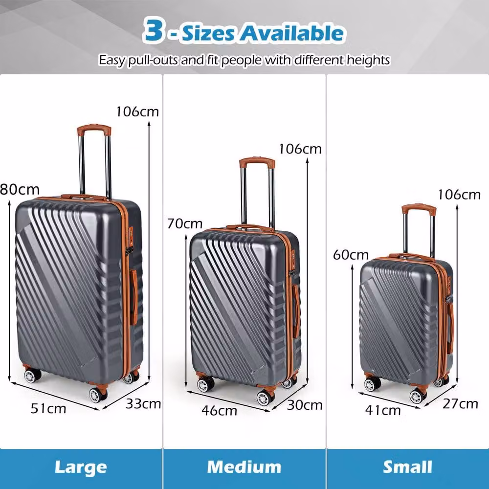 Costway Luggage Set of 3 in Grey – 2